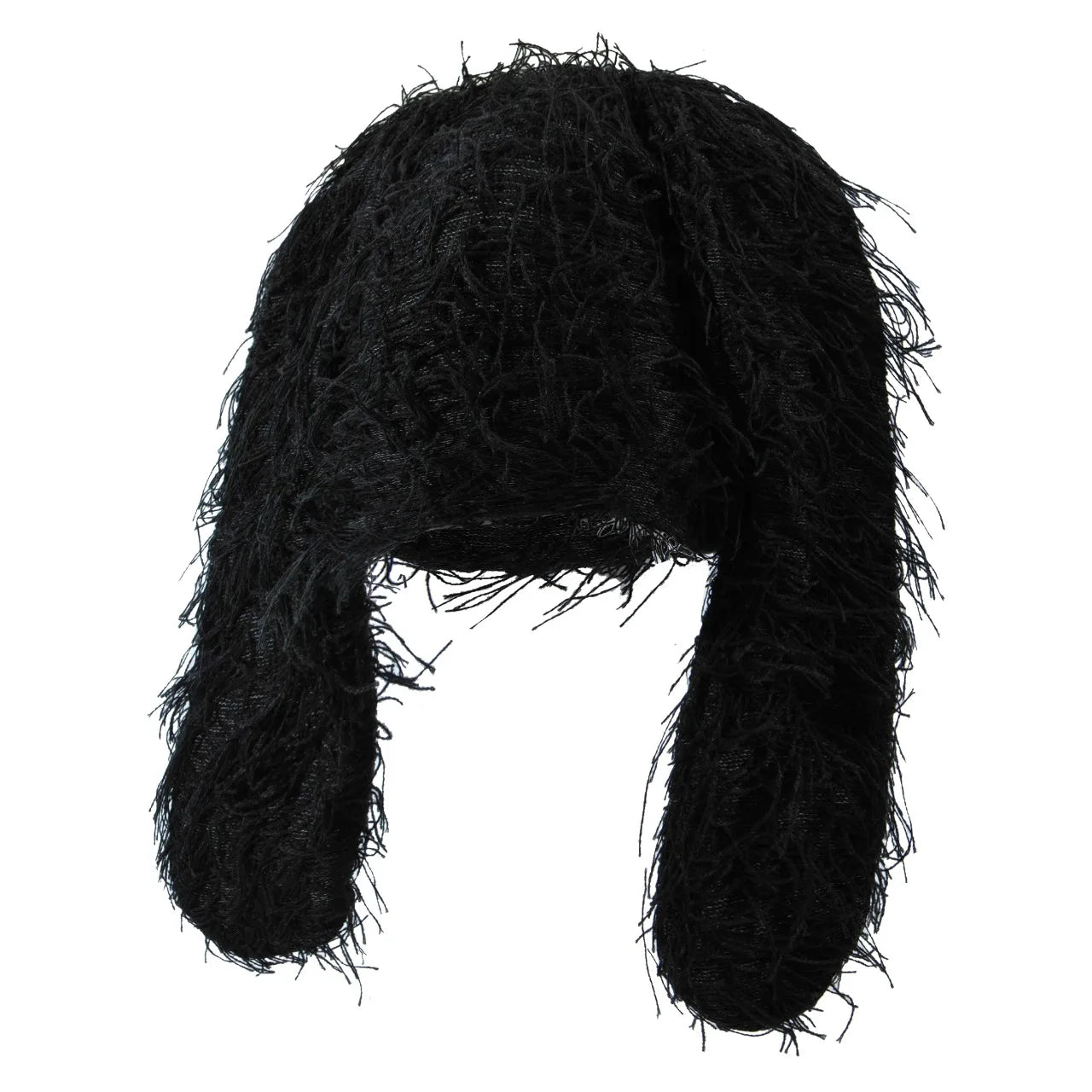 Long Rabbit Ear Beanie Unisex Hip Hop Funny Autumn Winter Fur Furry Grassy Skull Cap Men Distressed Knitted Ski Mask Hat Women