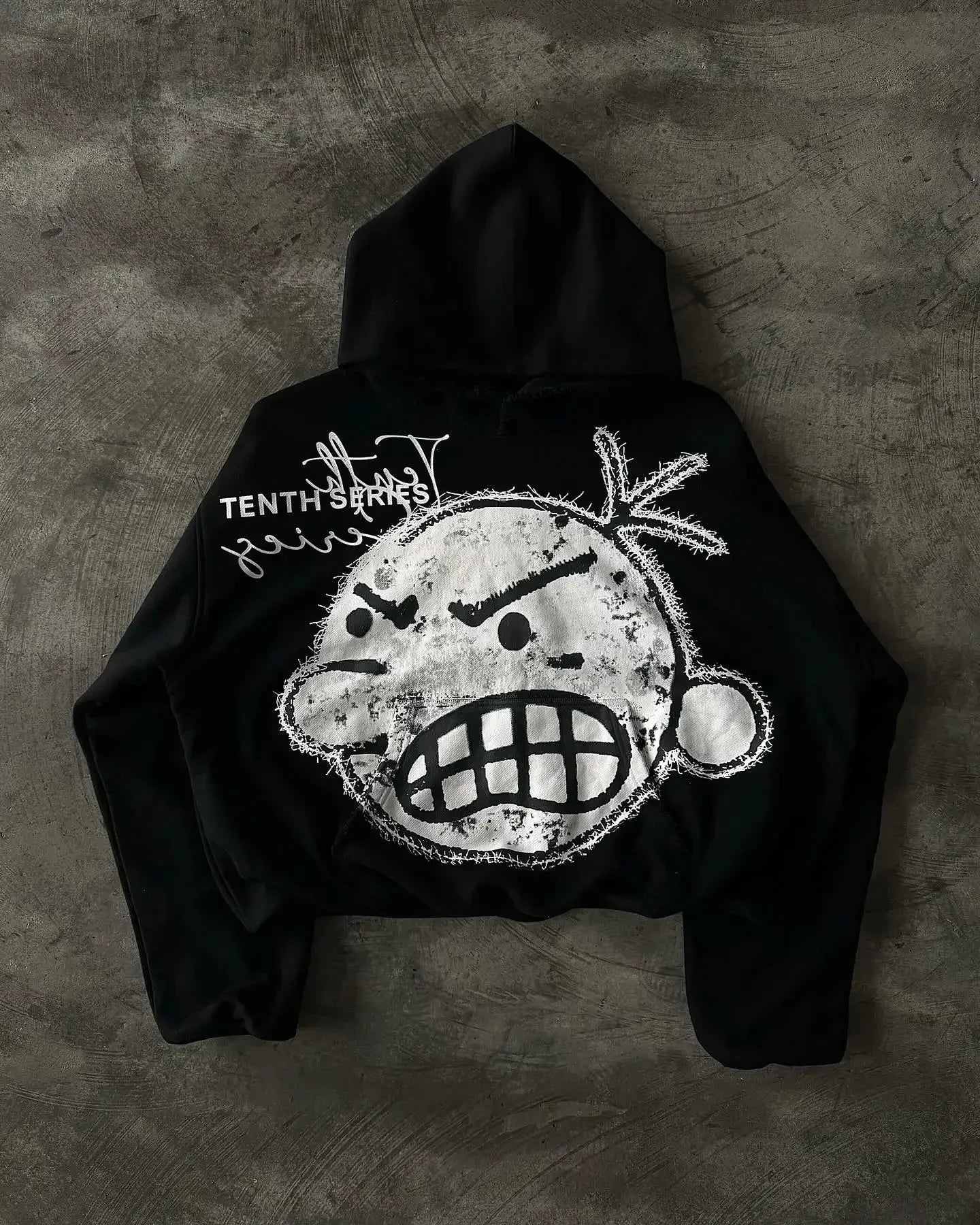 Harajuku Gothic Zipper Hoodie Y2k Letter Embroidered Spliced Sweater High Street Punk Clothing Loose Vintage Y2k Top Sweatshirt