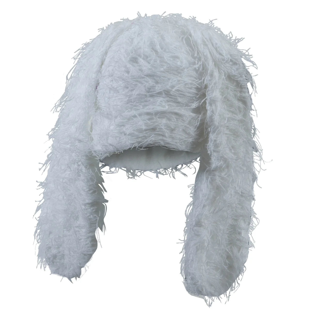 Long Rabbit Ear Beanie Unisex Hip Hop Funny Autumn Winter Fur Furry Grassy Skull Cap Men Distressed Knitted Ski Mask Hat Women