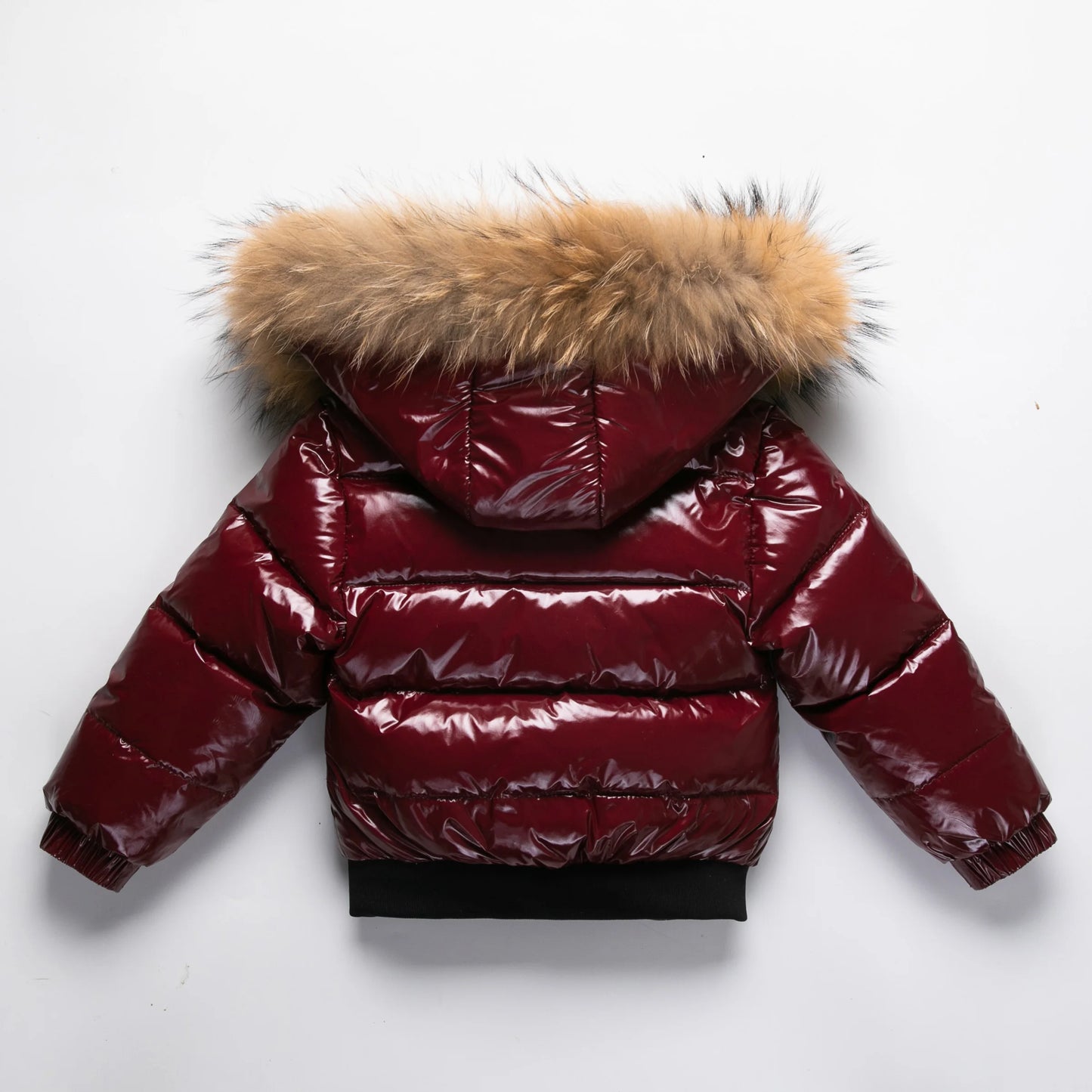 2024 Winter Baby Boys Down Jacket Real Fur Waterproof Shiny Thicken Warm 1-8 Years Boy Outerwear Coat Kids Boy Parka Outfit