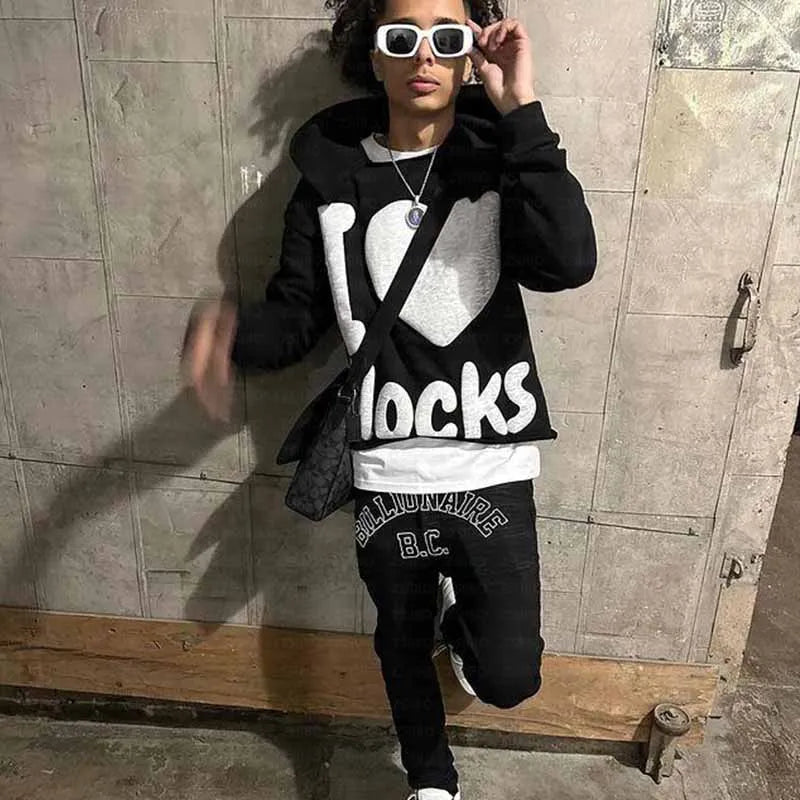 Y2K Streetwear Zip Hoodie Y2K Sweatshirt Hip Hop Letter Graphic Print Oversized Hoodie New Harajuku Gothic Jacket Coats Clothes