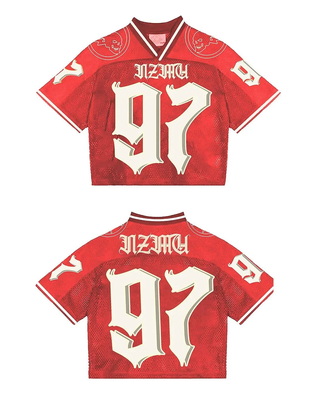 Y2K T Shirt American Fashionable breathable splicing loose football jersey Streetwear casual Breathable Unisex Short Sleeve top
