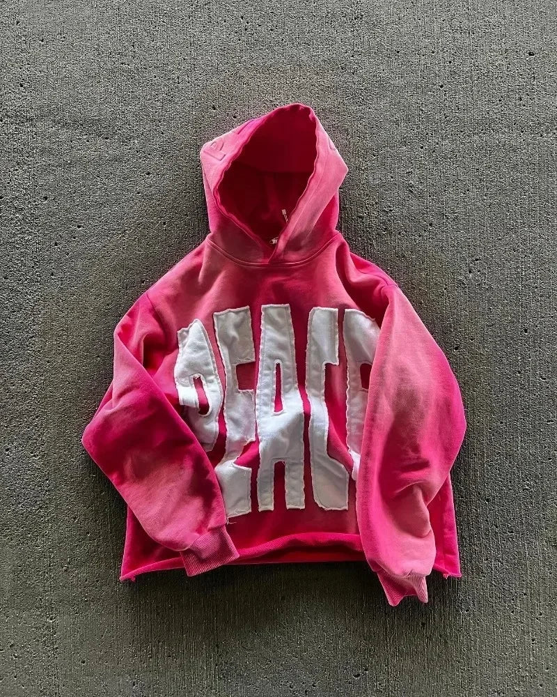 Harajuku Gothic Zipper Hoodie Y2k Letter Embroidered Spliced Sweater High Street Punk Clothing Loose Vintage Y2k Top Sweatshirt