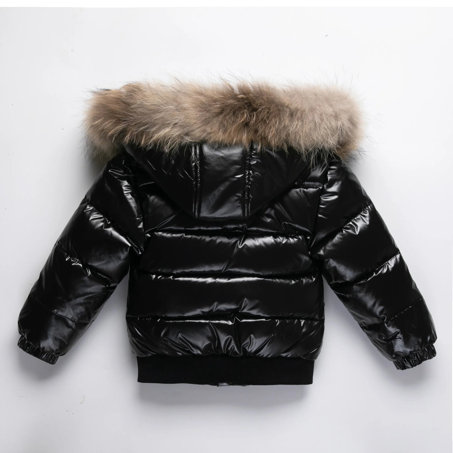 2024 Winter Baby Boys Down Jacket Real Fur Waterproof Shiny Thicken Warm 1-8 Years Boy Outerwear Coat Kids Boy Parka Outfit