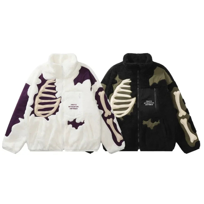 Y2K Retro Spliced Embroidered Cotton Coat Winter Warm American Loose 2024 Stand Collar Contrast Color Men's Top