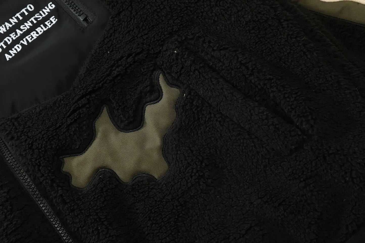 Y2K Retro Spliced Embroidered Cotton Coat Winter Warm American Loose 2024 Stand Collar Contrast Color Men's Top